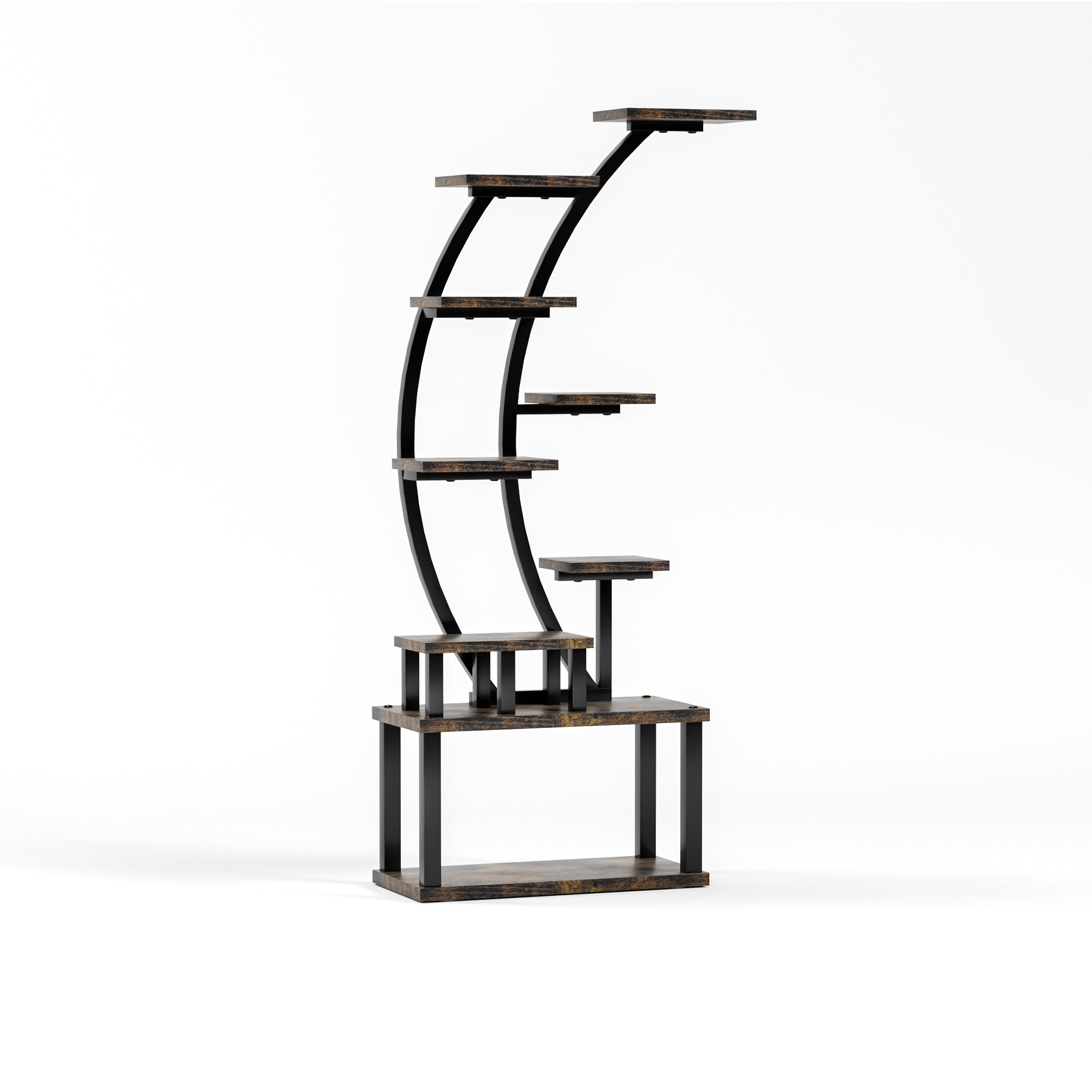 Plant Stand indoor 9-Tiered , 63.6' Tall Plant Stand with 5 Grow Lights, Adjustable Lighting Modes (5/3/2 Lights), 10-Level Dimming & 3 Timer Settings, Energy-Efficient, Perfect for Plant Growth