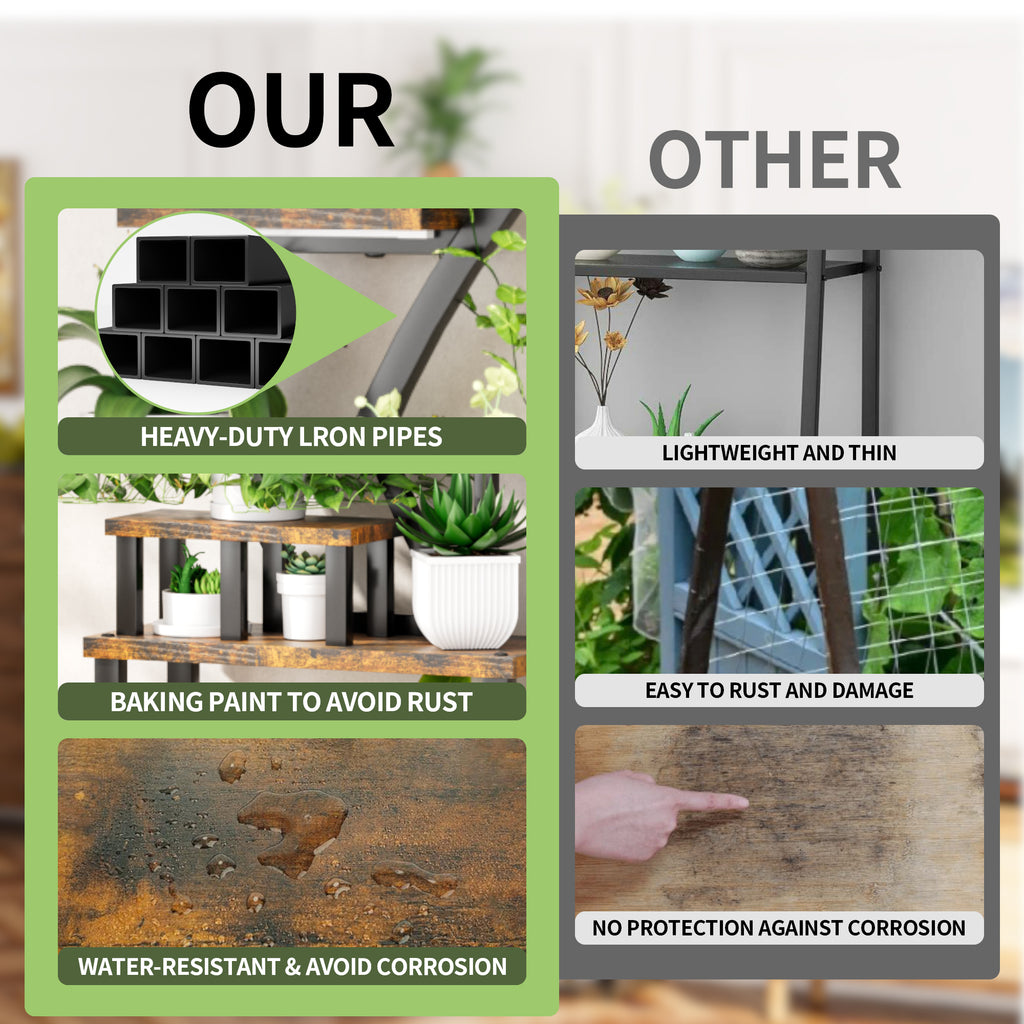 Plant Stand indoor 9-Tiered , 63.6' Tall Plant Stand with 5 Grow Lights, Adjustable Lighting Modes (5/3/2 Lights), 10-Level Dimming & 3 Timer Settings, Energy-Efficient, Perfect for Plant Growth