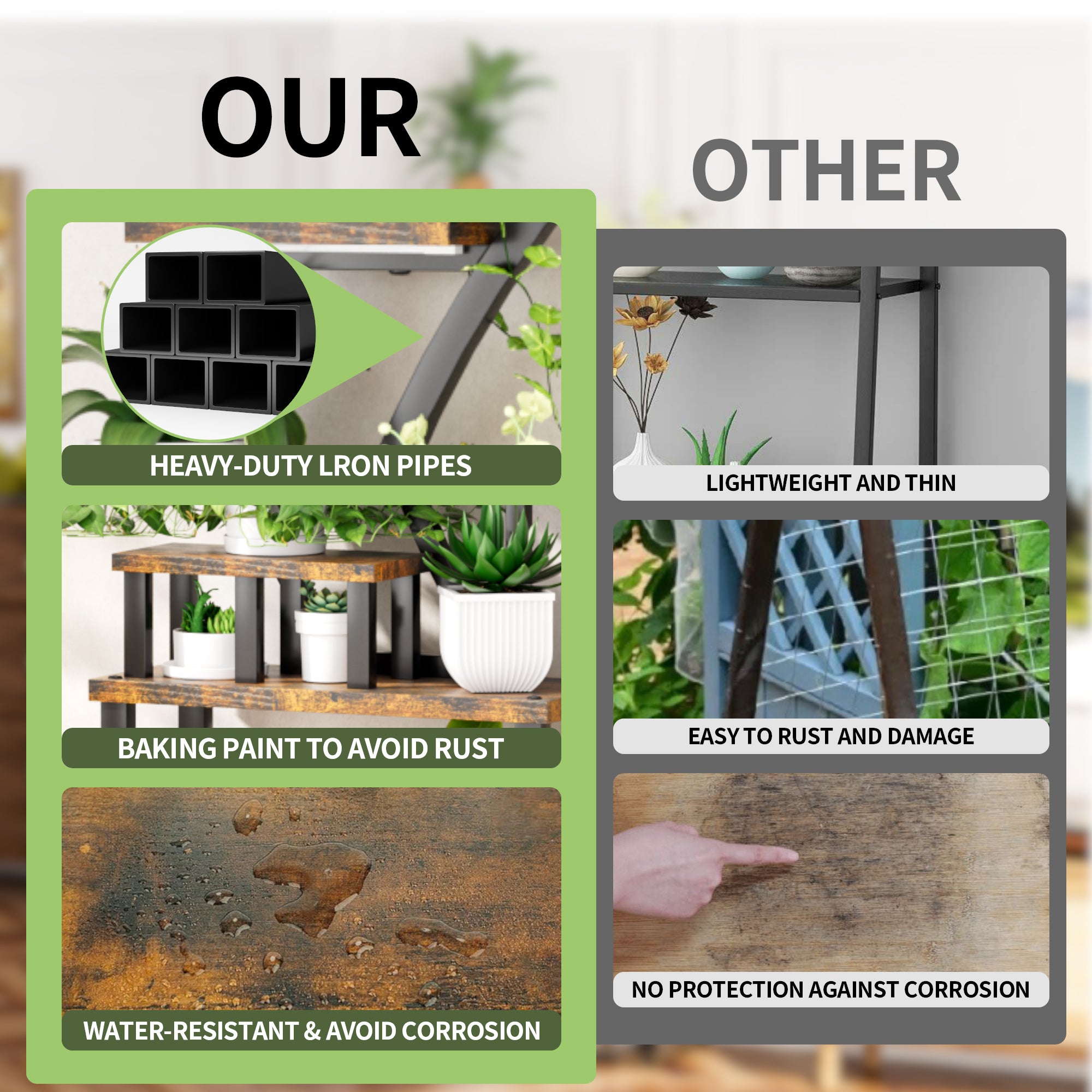 Plant Stand indoor 9-Tiered , 63.6' Tall Plant Stand with 5 Grow Lights, Adjustable Lighting Modes (5/3/2 Lights), 10-Level Dimming & 3 Timer Settings, Energy-Efficient, Perfect for Plant Growth