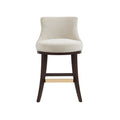 Lucia Natural Chenille Counter Stool with Beech Wood Legs