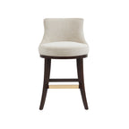 Lucia Natural Chenille Counter Stool with Beech Wood Legs