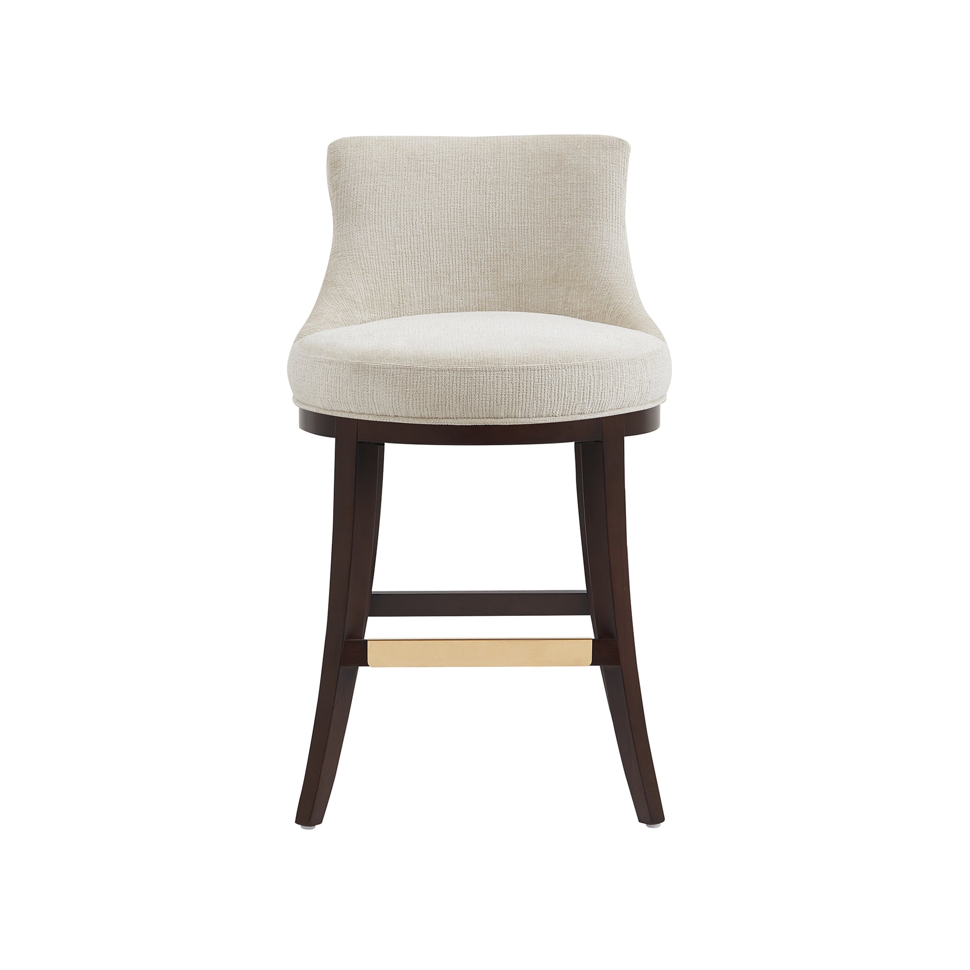 Lucia Natural Chenille Counter Stool with Beech Wood Legs