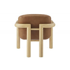 Accent Chair with Wood Frame - Modern Faux Leather Armchair.