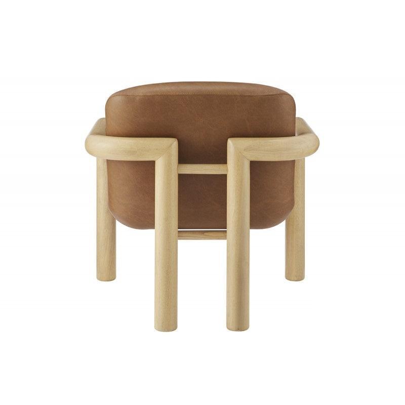 Accent Chair with Wood Frame - Modern Faux Leather Armchair.