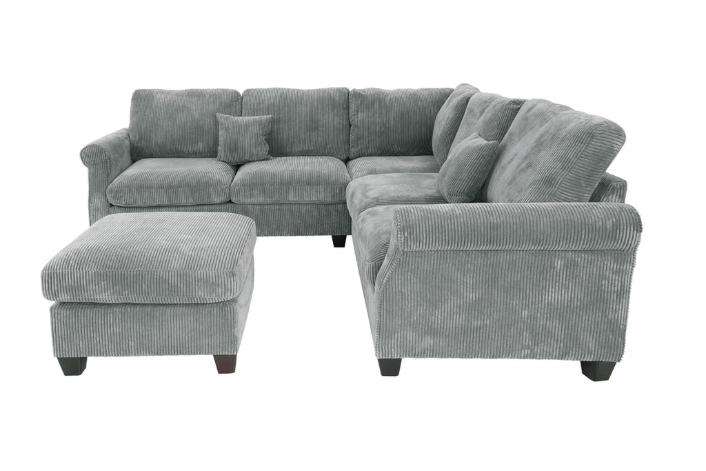 4pc Sectional Set with Matching Pillows and Ottoman.