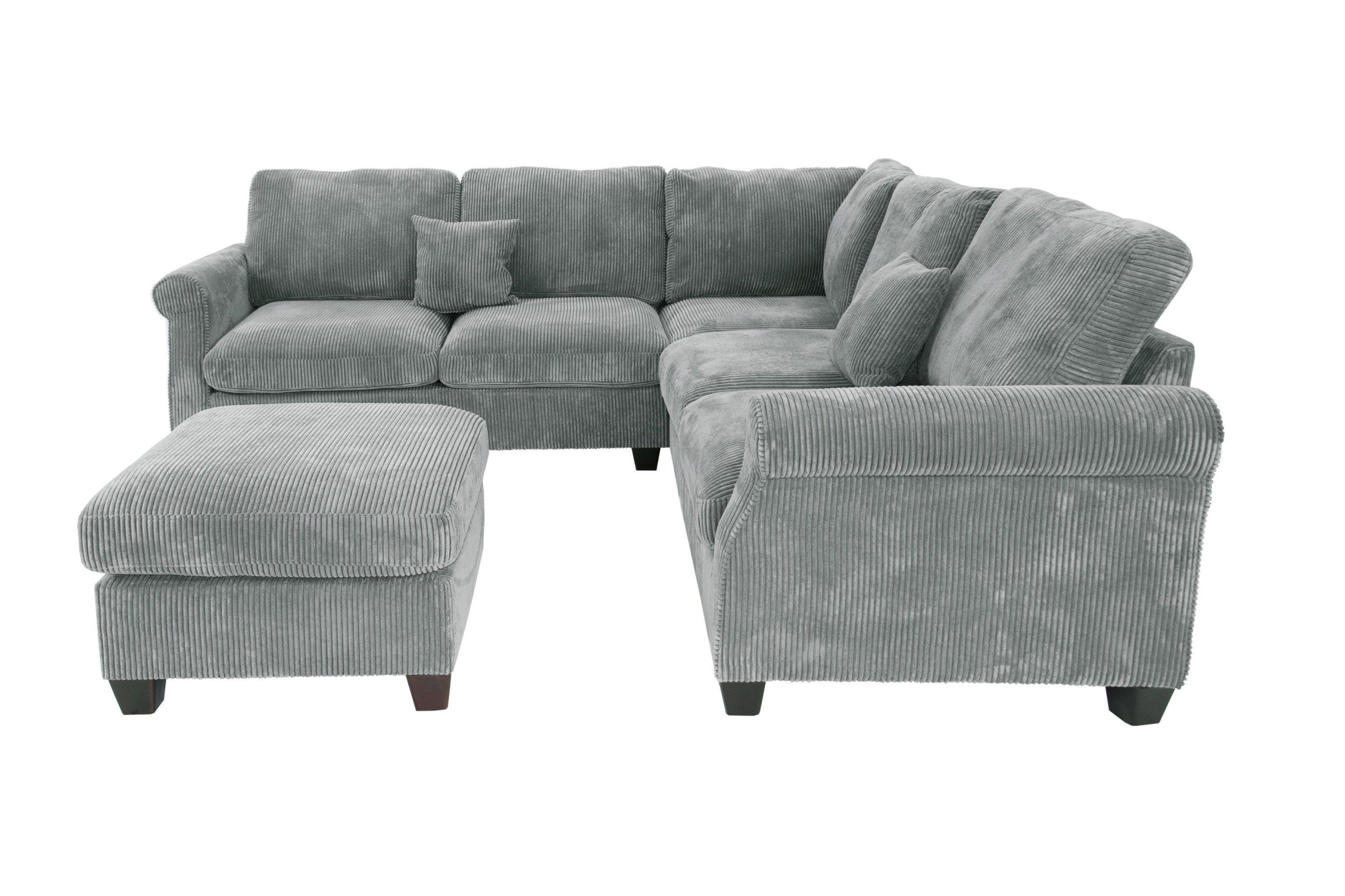 4pc Sectional Set with Matching Pillows and Ottoman.