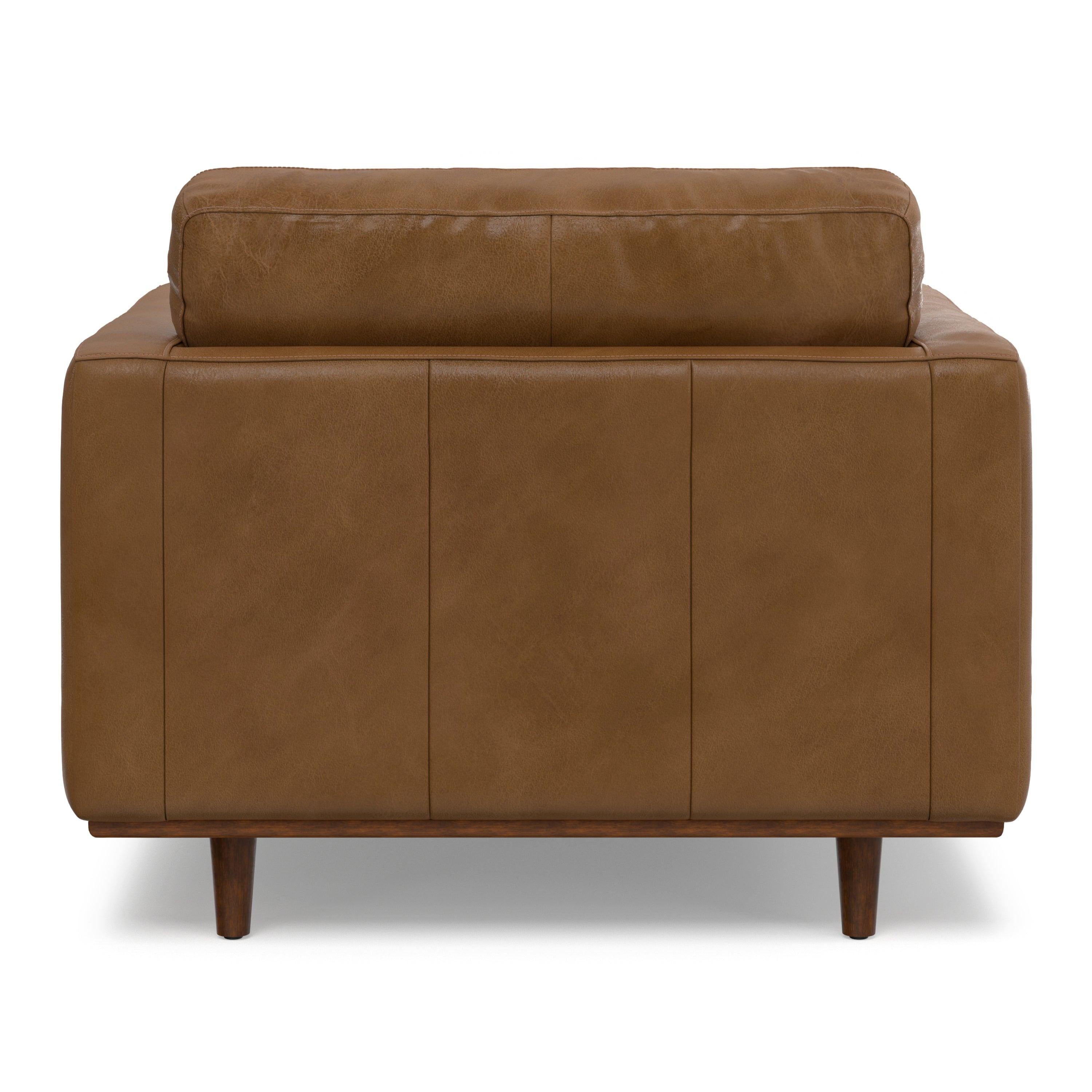 Morrison Mid-Century Modern Leather Arm Chair.