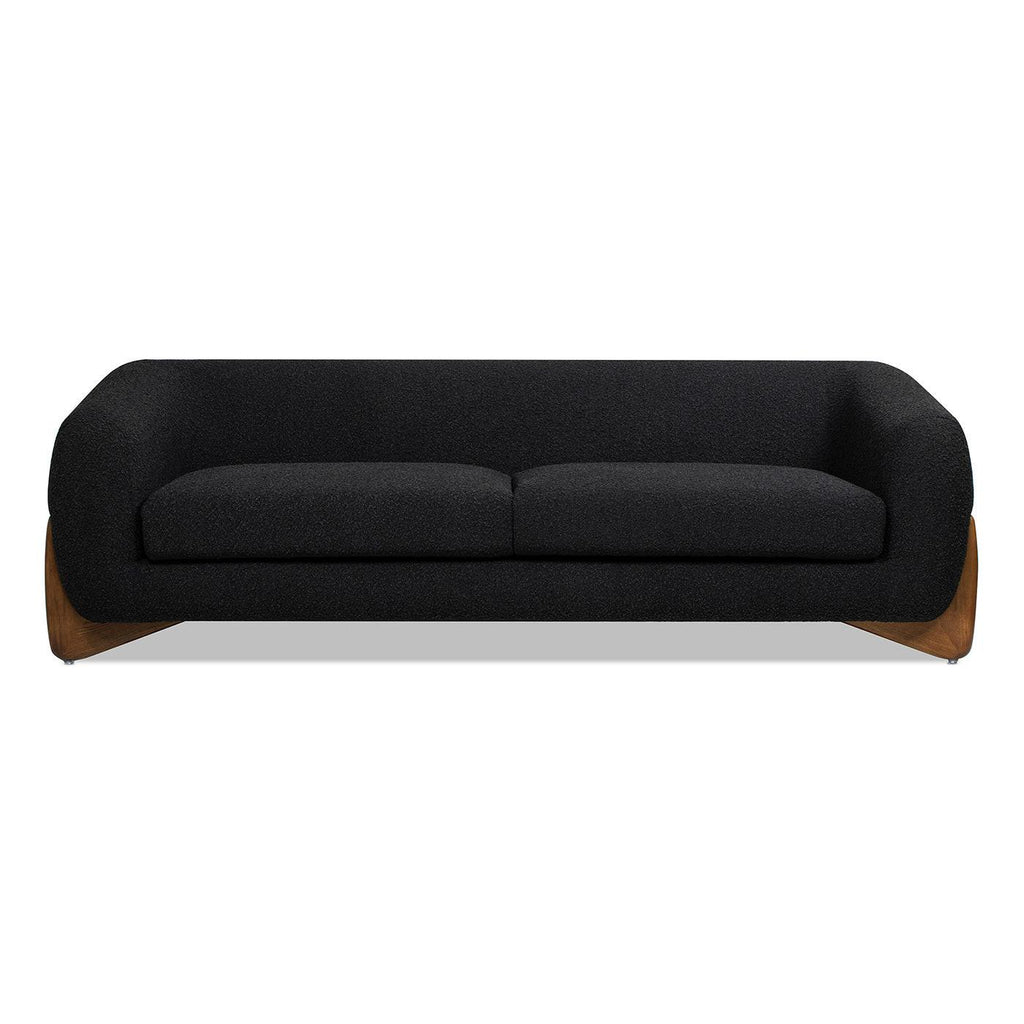Alpine Sherpa Sofa in Black Boucle - 90.5 Inch.
