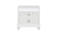 Abigale Modern White Wood 2-Drawer Nightstand with LED Lighting