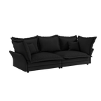90.55 Modern Comfy Upholstered Sofa Cloud Couch, Deep Seat Couches with Multiple Large Soft Pillows,Convertible Deep Seat Chaise Longue for Living Room Bedroom,Apartment,Office,BLACK