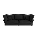 90.55 Modern Comfy Upholstered Sofa Cloud Couch, Deep Seat Couches with Multiple Large Soft Pillows,Convertible Deep Seat Chaise Longue for Living Room Bedroom,Apartment,Office,BLACK