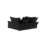 90.55 Modern Comfy Upholstered Sofa Cloud Couch, Deep Seat Couches with Multiple Large Soft Pillows,Convertible Deep Seat Chaise Longue for Living Room Bedroom,Apartment,Office,BLACK