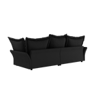 90.55 Modern Comfy Upholstered Sofa Cloud Couch, Deep Seat Couches with Multiple Large Soft Pillows,Convertible Deep Seat Chaise Longue for Living Room Bedroom,Apartment,Office,BLACK