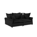 90.55 Modern Comfy Upholstered Sofa Cloud Couch, Deep Seat Couches with Multiple Large Soft Pillows,Convertible Deep Seat Chaise Longue for Living Room Bedroom,Apartment,Office,BLACK