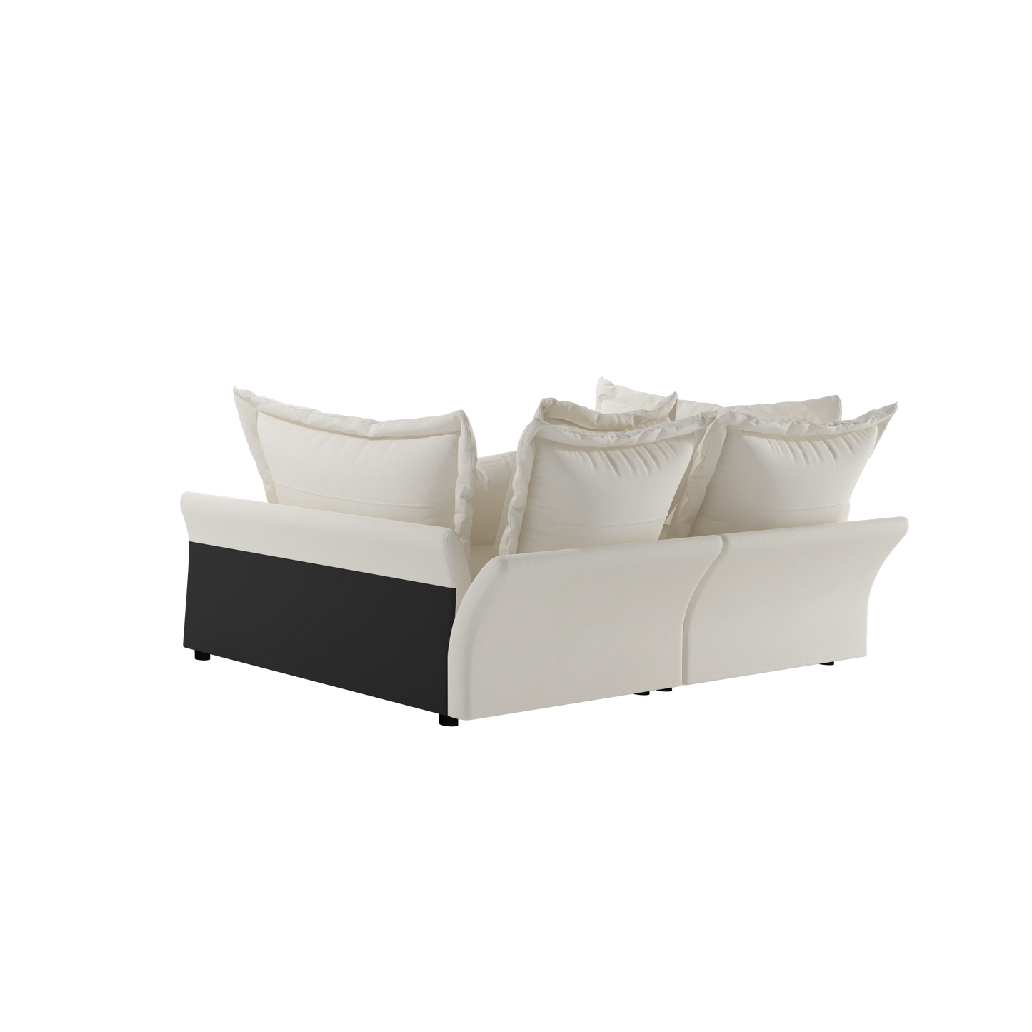 90.55 Modern Comfy Upholstered Sofa Cloud Couch, Deep Seat Couches with Multiple Large Soft Pillows,Convertible Deep Seat Chaise Longue for Living Room Bedroom,Apartment,Office,BEIGE