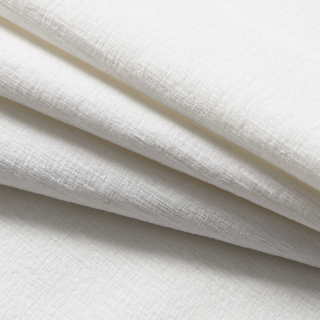 Close-up of white chenille fabric used in 130' Modular Sofa Bed - Convertible 6 Seat Sectional, highlighting its soft and durable weave.