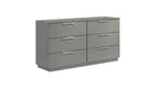 Elara Dresser – Two-Tone High-Gloss Marble & Lacquer Finish with Spacious Drawers and Metal-Finished Legs- Gray (Includes Dresser Only)  same as B009P309297 (CA inventory)
