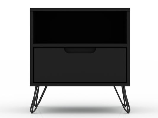 Rockefeller 20' Nightstand in Black (1-Drawer)