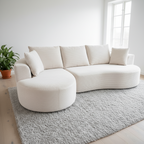 Curved Sectional Couch Set - Modern Minimalist Furniture.