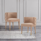 Maya Velvet Dining Chair in Nude.