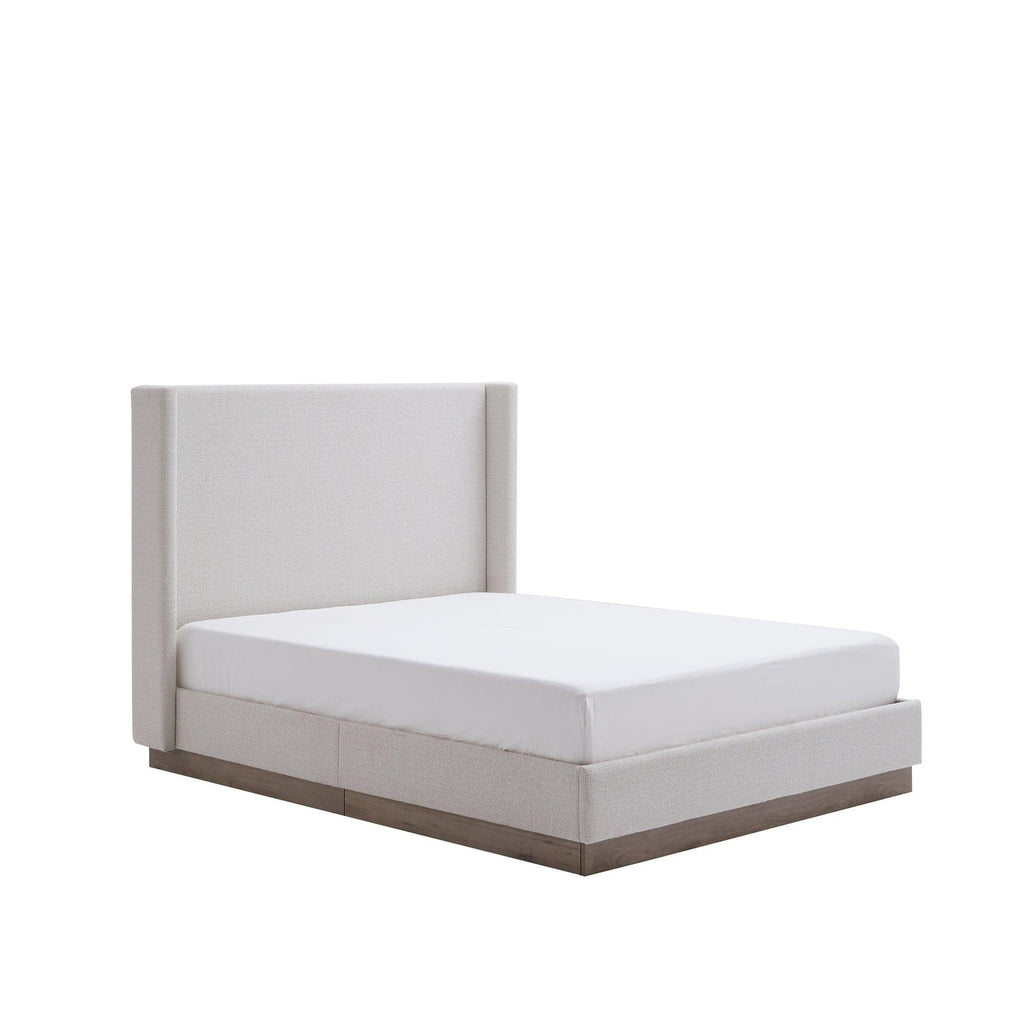 Hosford Minimalist Upholstered Wingback Bed - California King.