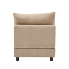 99 in. 4-Piece Modular Velvet Sectional Sofa with Ottoman.