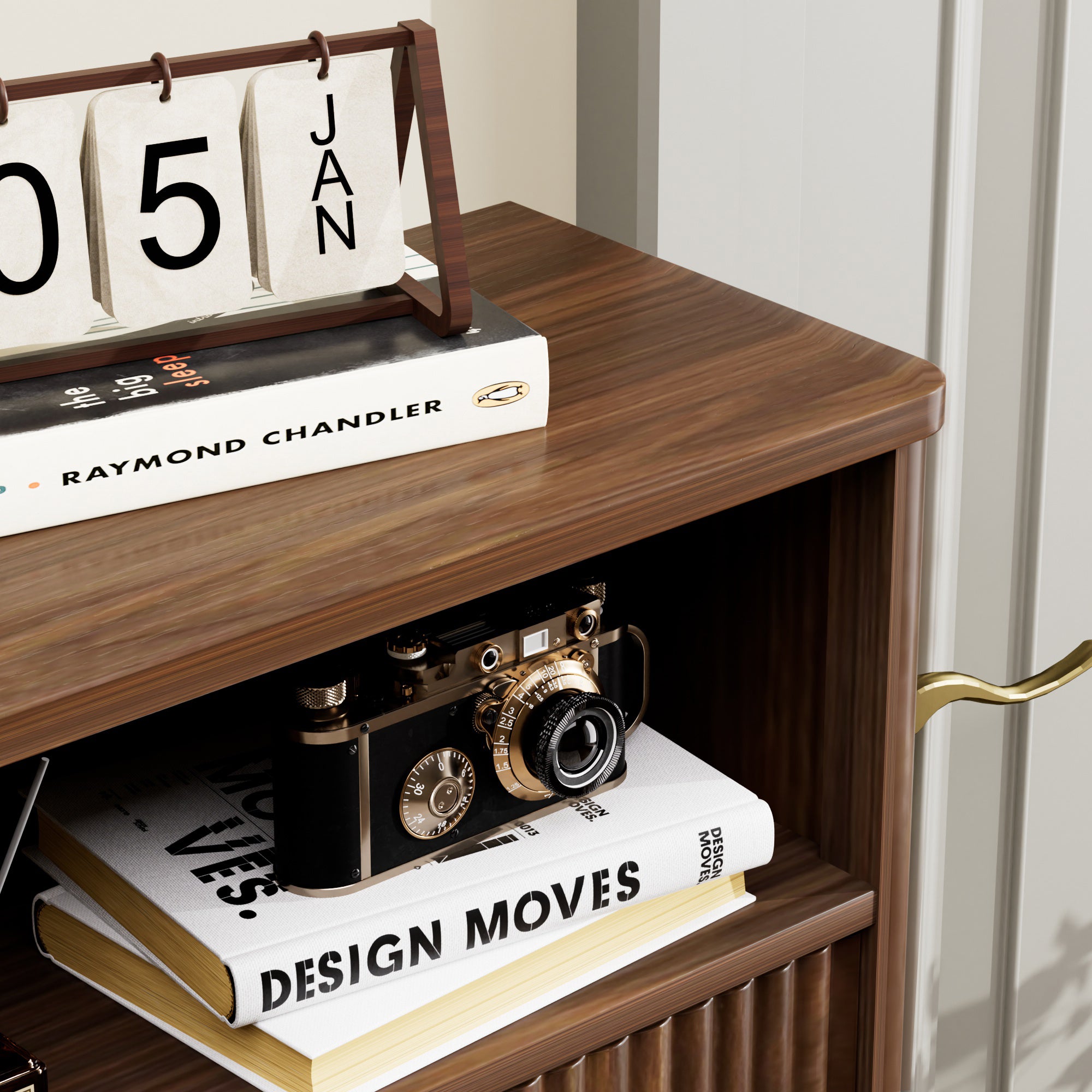 Shoe Storage Cabinet for Entryway with Flip Drawers - Walnut