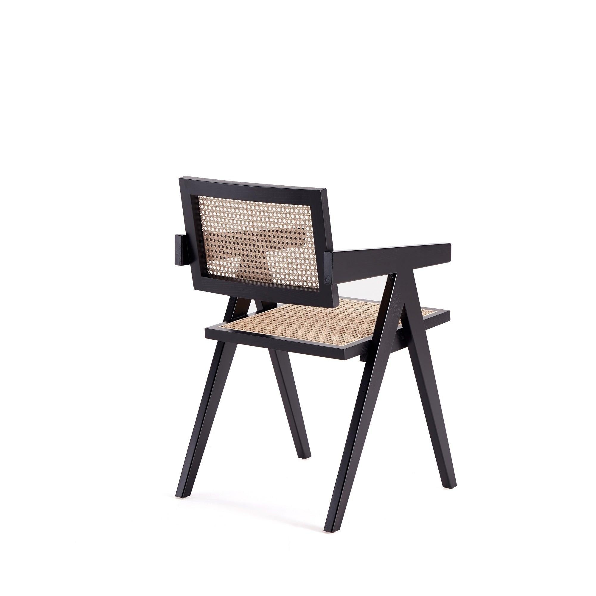 Hamlet Wood Armchair in Black and Natural.