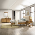 Vichy 4-Piece Walnut Rubberwood Queen Bedroom Set with Upholstery