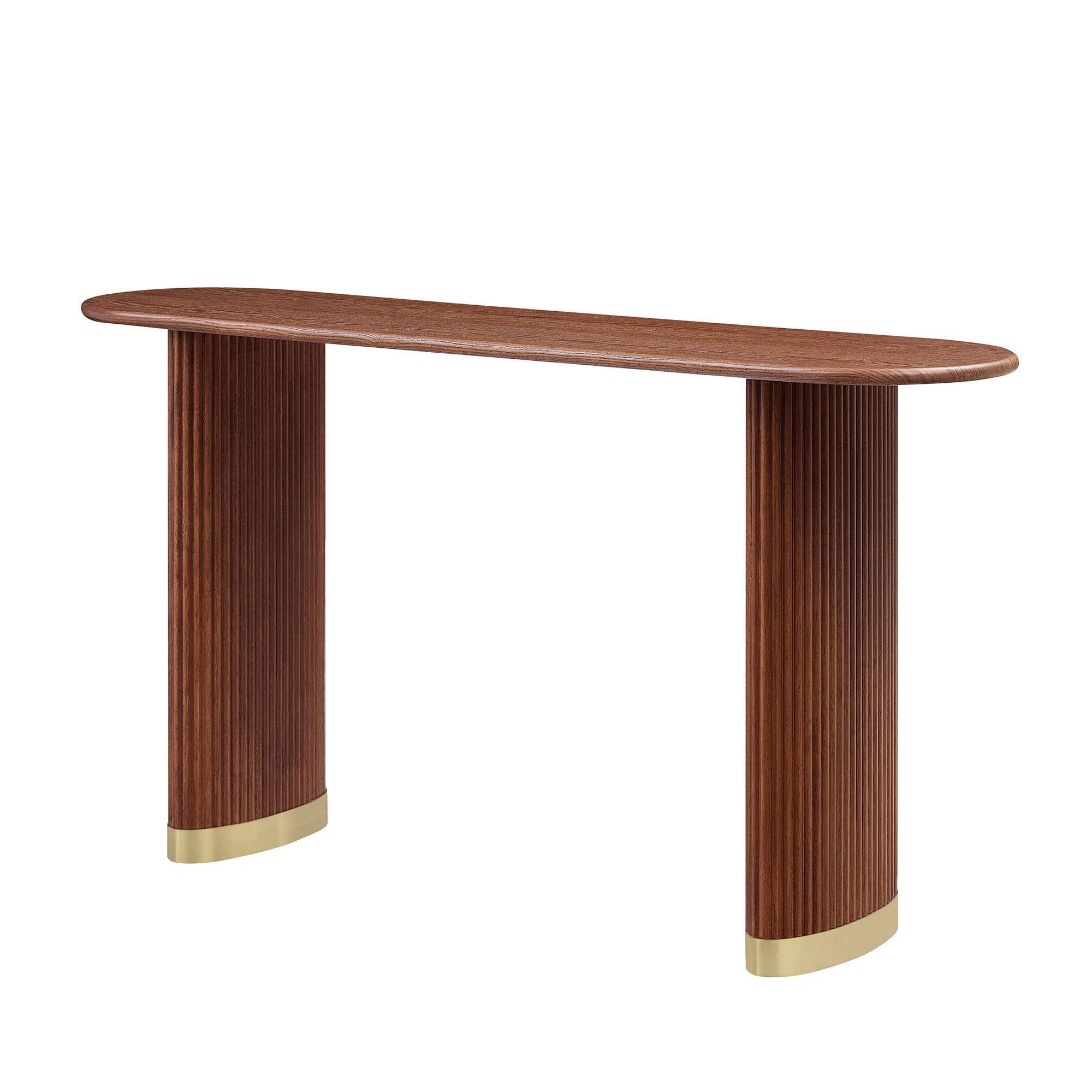 Narrow Console Table in Brown with Modern Design.