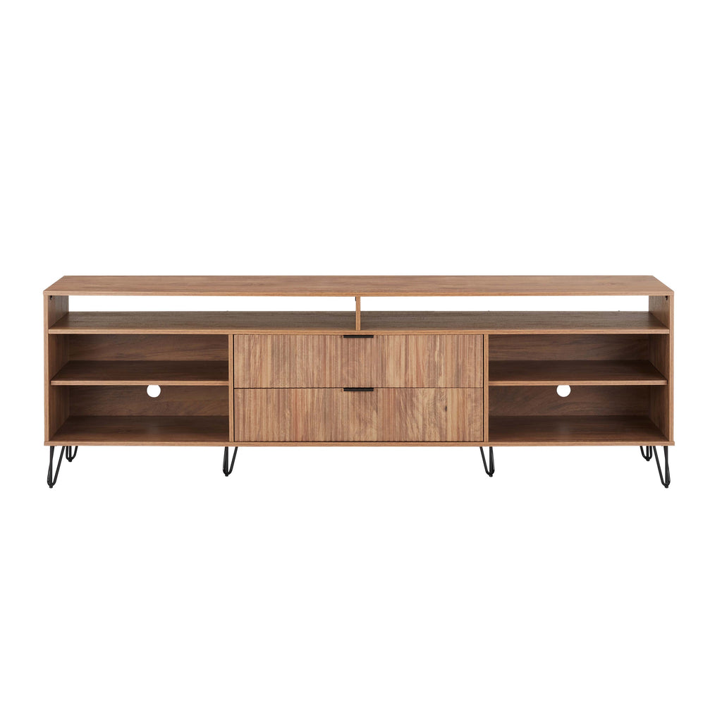 Dumbo 85' Fluted TV Stand in Golden Brown