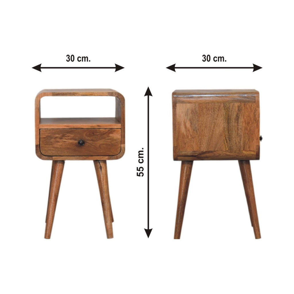 Mini Oakish Curve Open nightstand.
