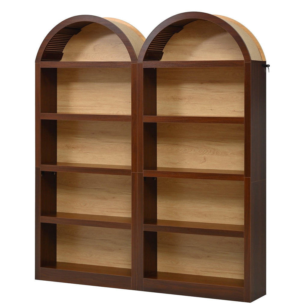 3-Piece Retro TV Stand Set with Bookshelf for TVs.