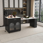 Expandable Kitchen Island with Power Outlet & Storage.