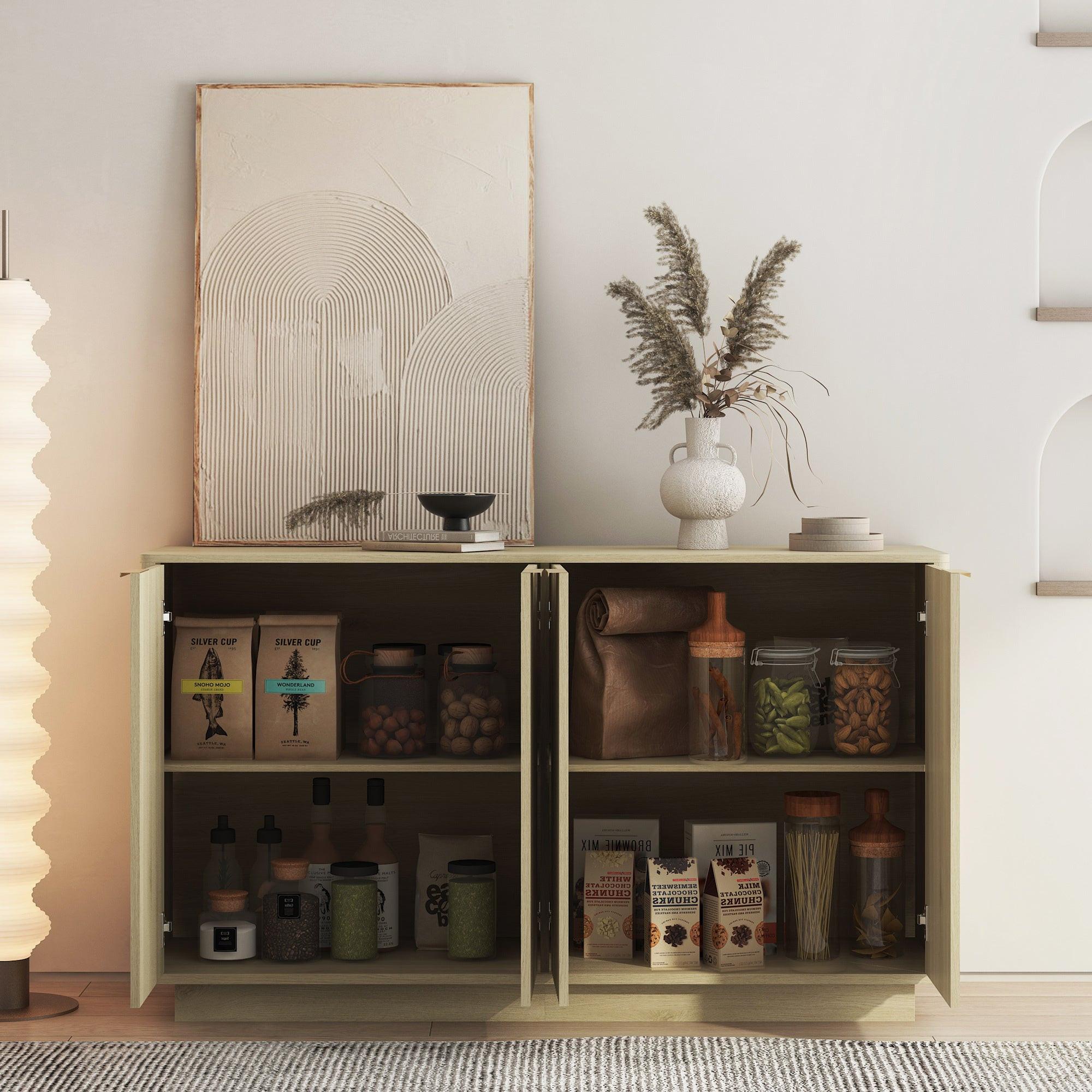 Wood Modern Buffet Cabinet - Elegant Storage Solution.