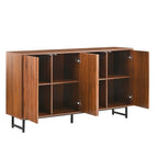 Walnut Mid-Century Modern Sideboard Buffet Cabinet.