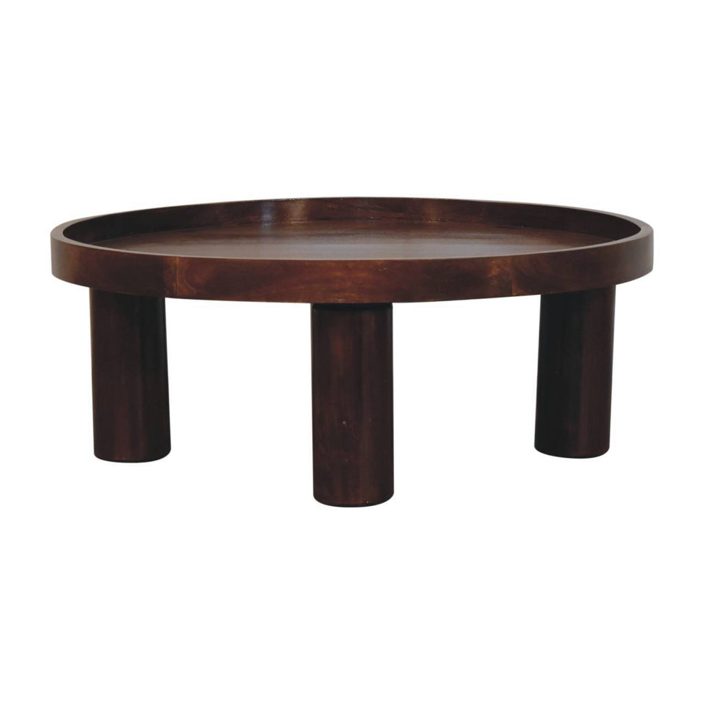 Solid Wood Crescent Chestnut Coffee Table