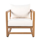 Outdoor Acacia Wood Lounge Chair with Oversized Cushion Set.