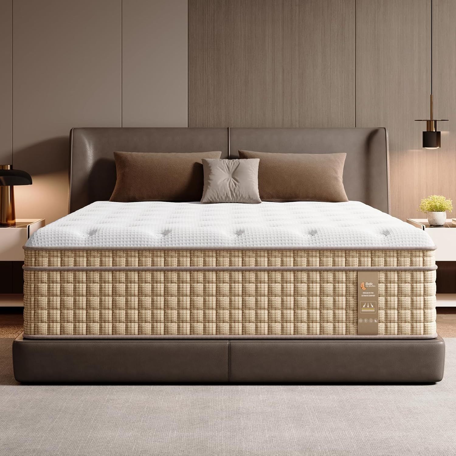 Full Mattress 12 Inch, 7-Zone Contouring Bed in a Box,Firm Hotel Collection Hybrid Mattresses with Extra Lumbar & Shoulder Support