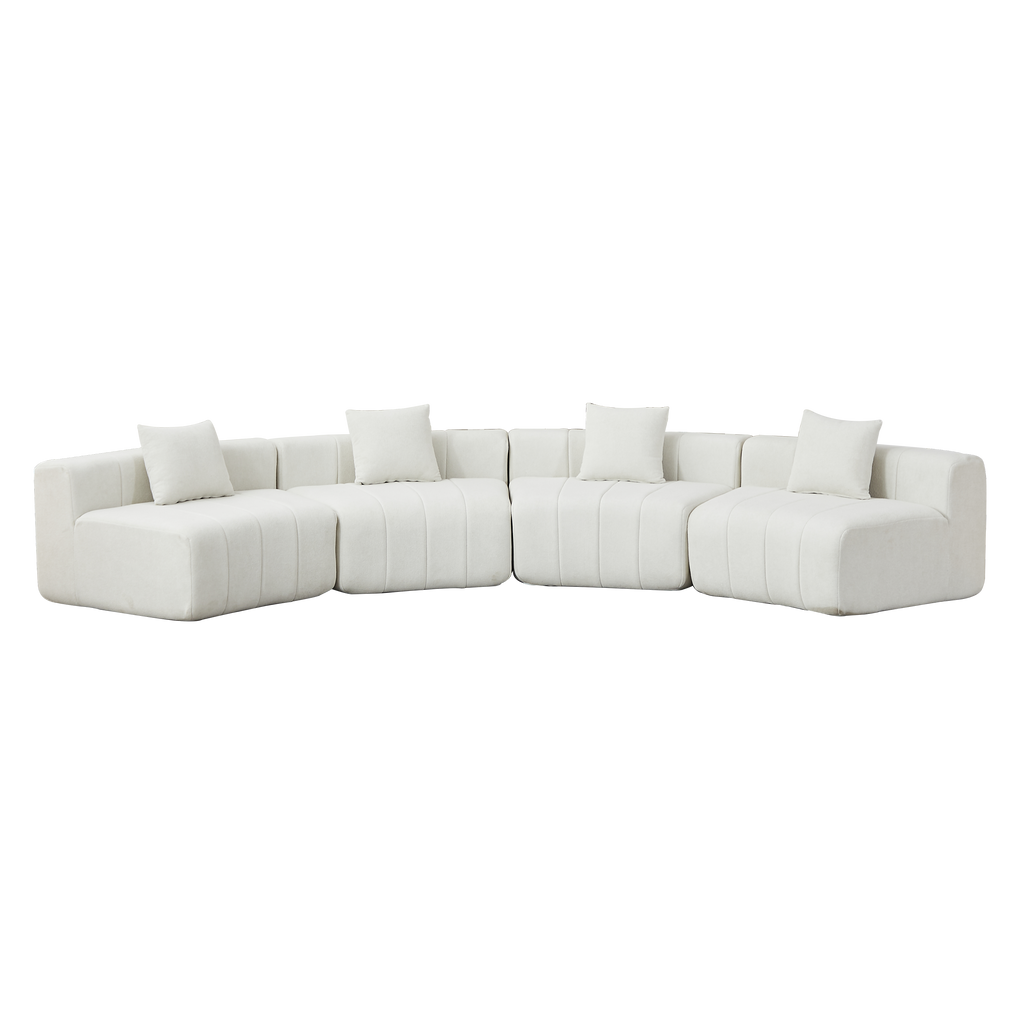 Chenille Curved Sectional Sofa - Versatile Comfort Design.