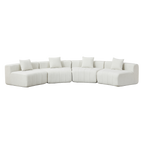 Chenille Curved Sectional Sofa - Versatile Comfort Design.