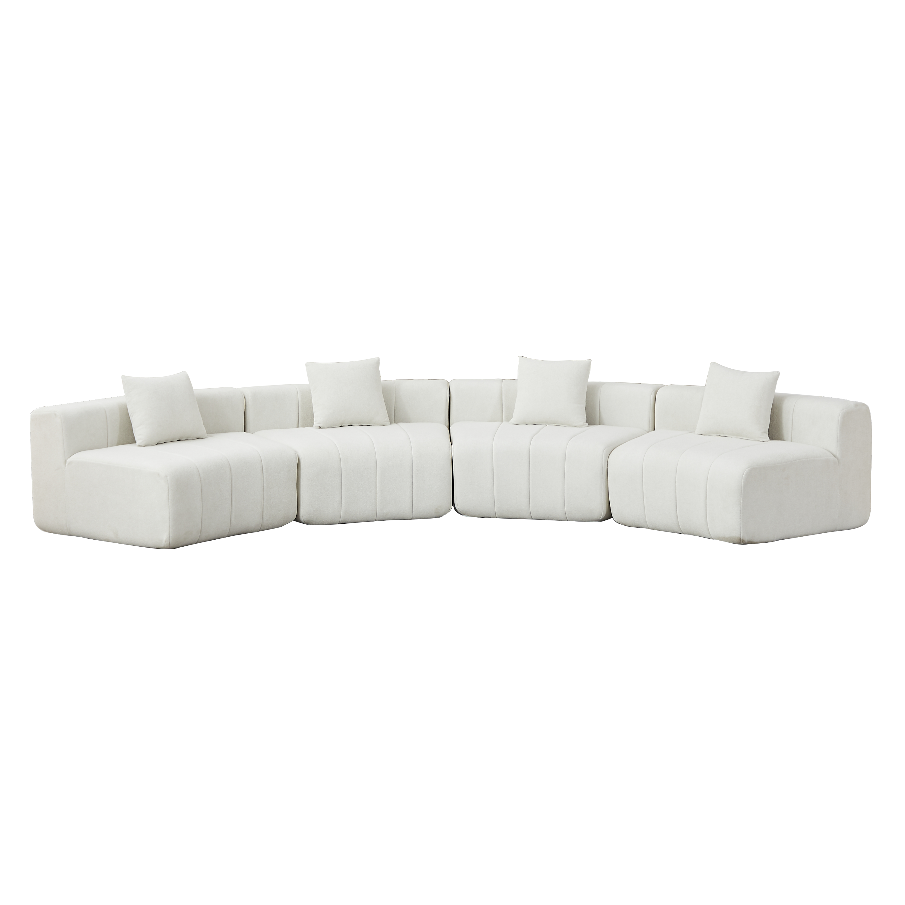 Chenille Curved Sectional Sofa - Versatile Comfort Design.