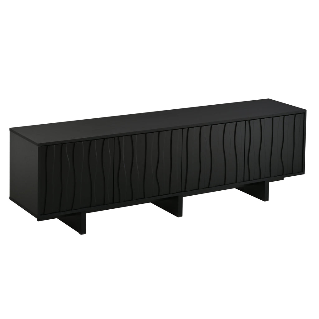 Retro Style Rustic Wood Grain TV Stand for 75' TVs.
