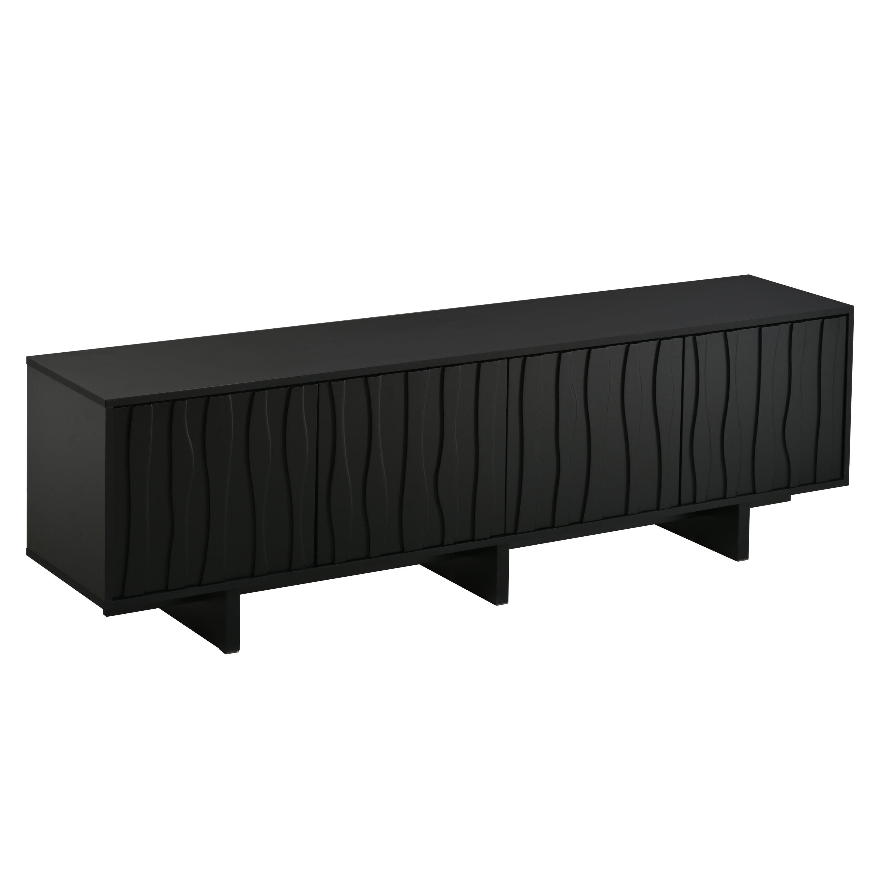 Retro Style Rustic Wood Grain TV Stand for 75' TVs.