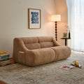 Chenille Fabric 2-Seater Sofa, Easy-Transport, Brown.