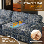 Luxuriously Comfortable Cloud Couch Blue Floral Sofa.