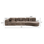 140' Modern Curved Sectional Sofa for Living Room.
