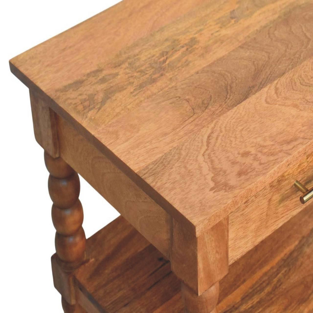 Barley Twist Side Table Crafted from Solid Mango Wood.