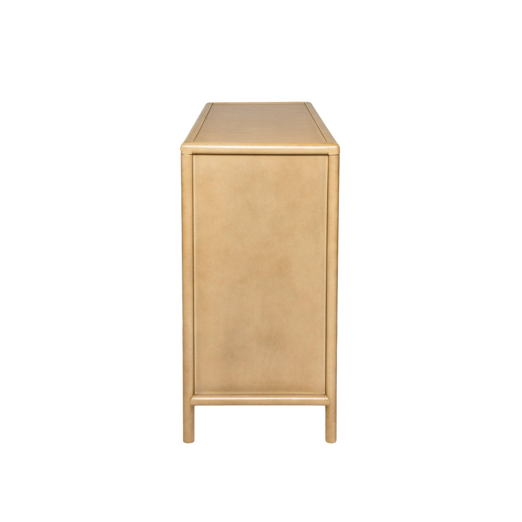 Natural Storage Cabinet with 6 Drawers for Living Room.
