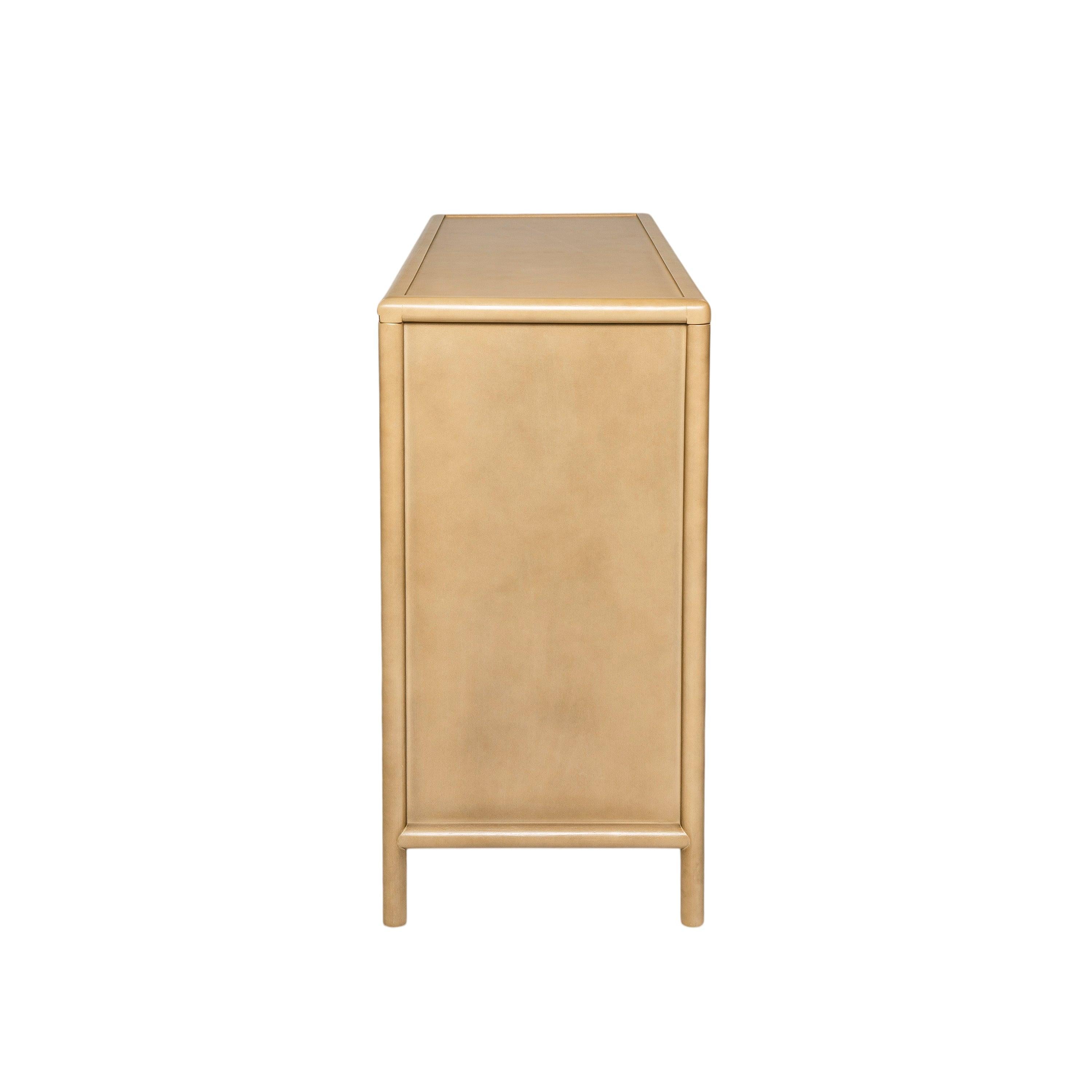 Natural Storage Cabinet with 6 Drawers for Living Room.